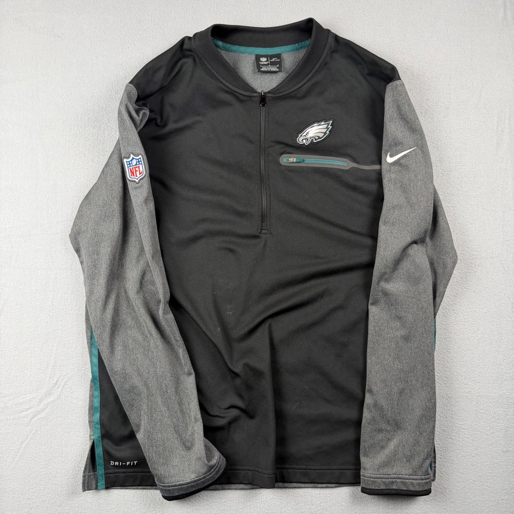 Nike NFL Philadelphia Eagles Mens Large Dri-Fit Quarter Zip On Field